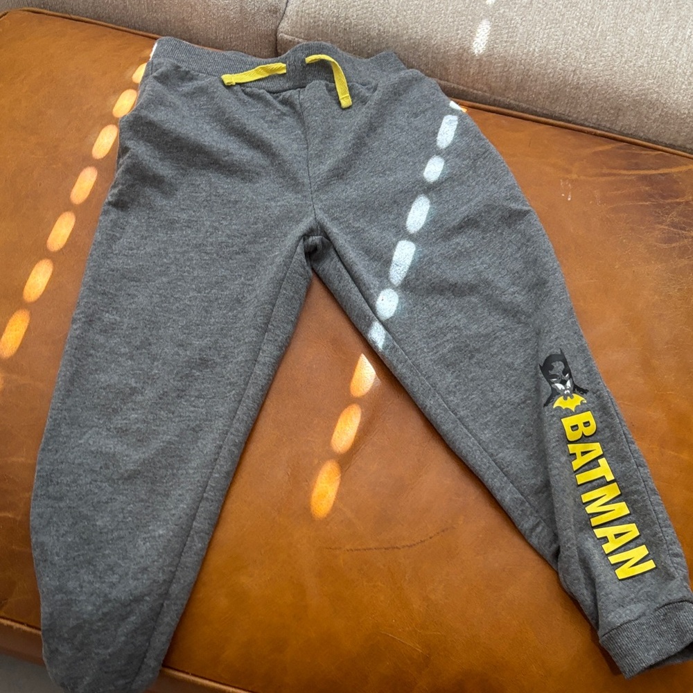 Batman Gray and Yellow Kids Sweatpants